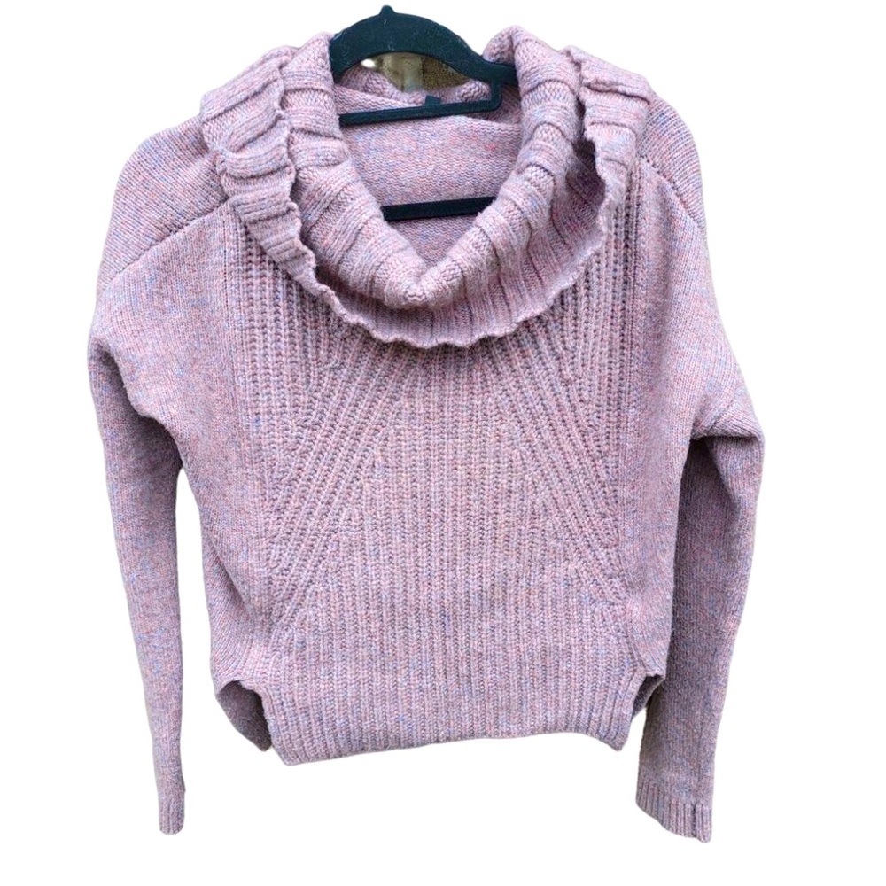 Express Speckled Purple Crop Sweater - Wool but soft! Size Small/Medium